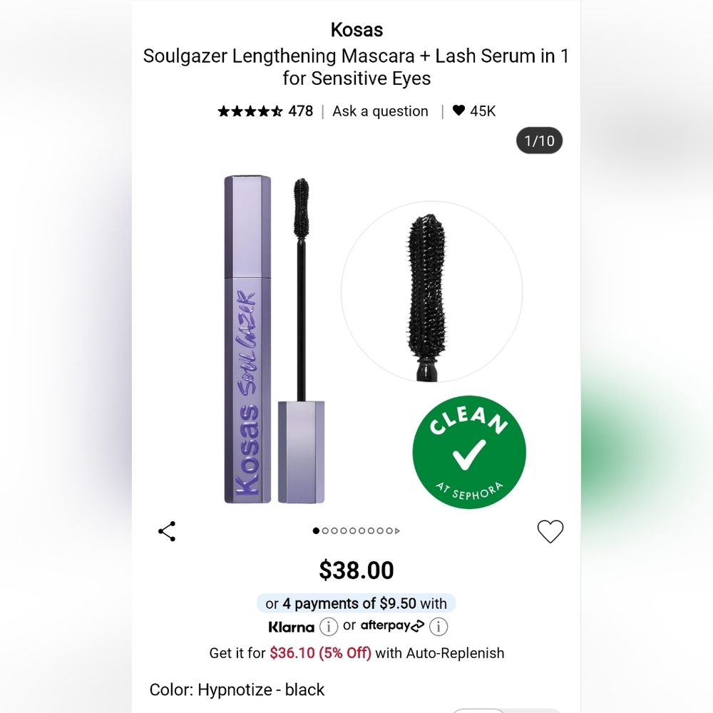 Kosas Lavender Mascara NWOT